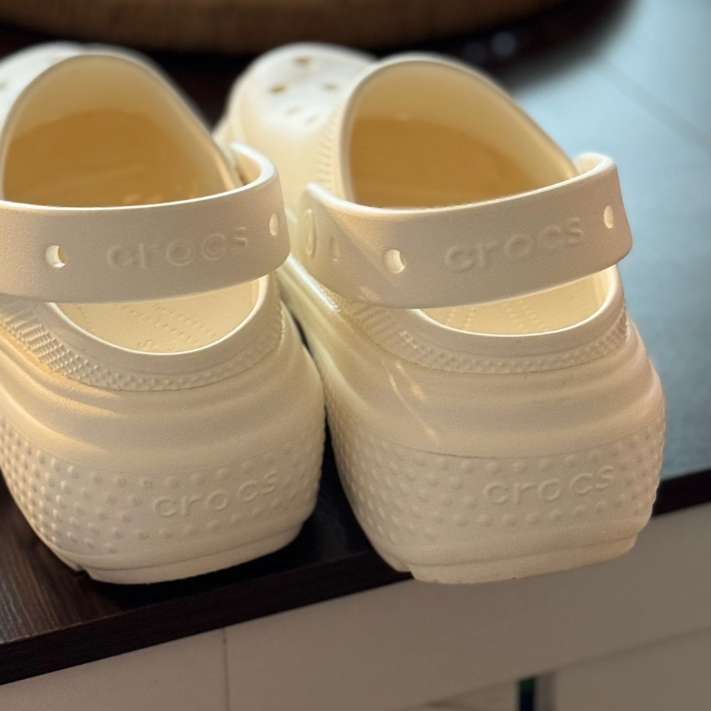CROCS Women's Cream Mules - Picture 3 of 5